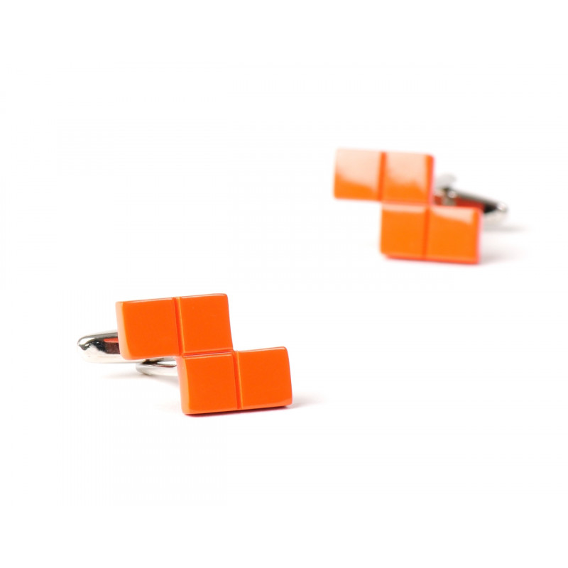 Boutons de manchette Tetris orange