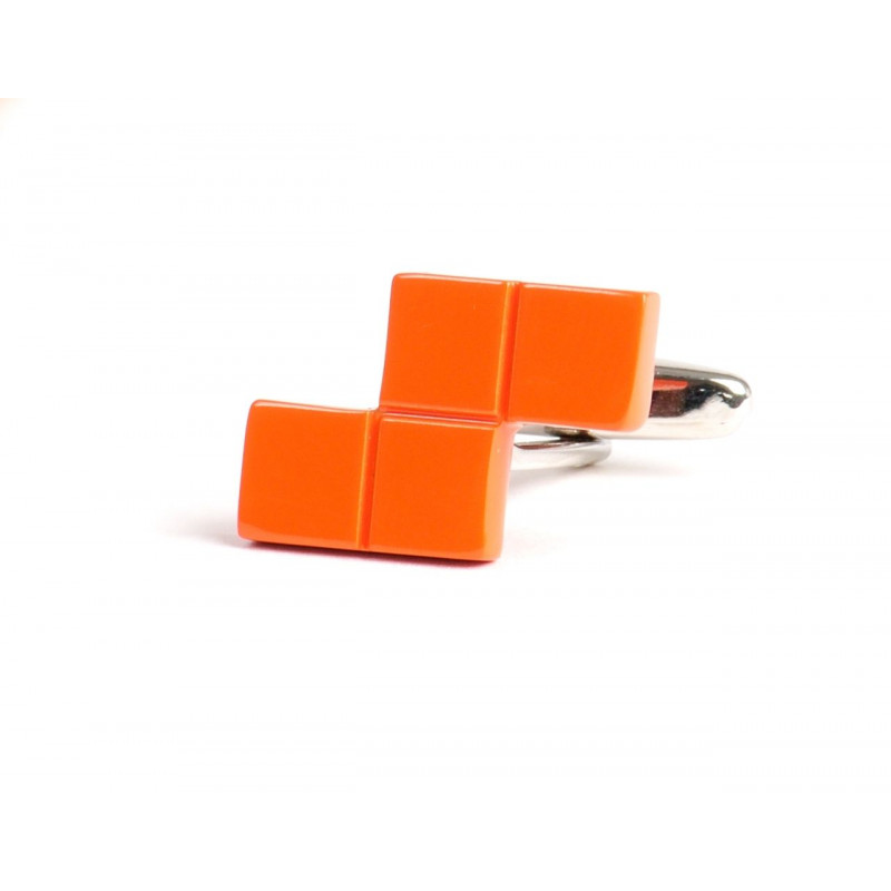 Boutons de manchette Tetris orange
