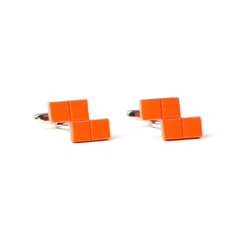 Boutons de manchette Tetris orange
