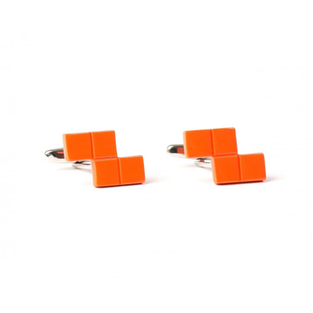 Orange Tetris Cufflinks