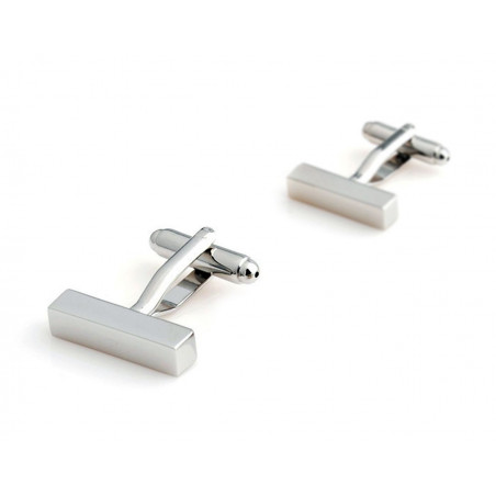 No Time Silver Bar Cufflinks