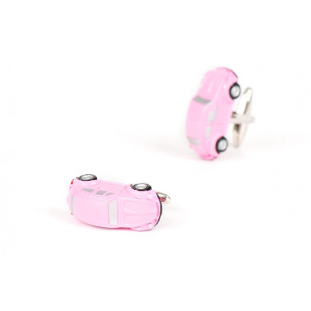 Pink Beetle Car Cufflinks