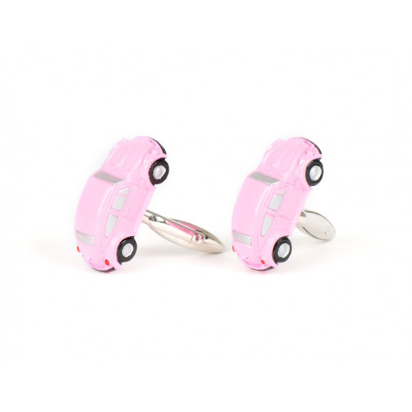 Pink Beetle Car Cufflinks