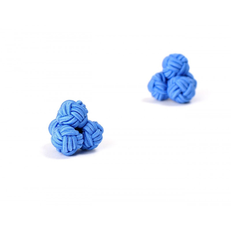 Managua Blue Silk Knot Cufflinks