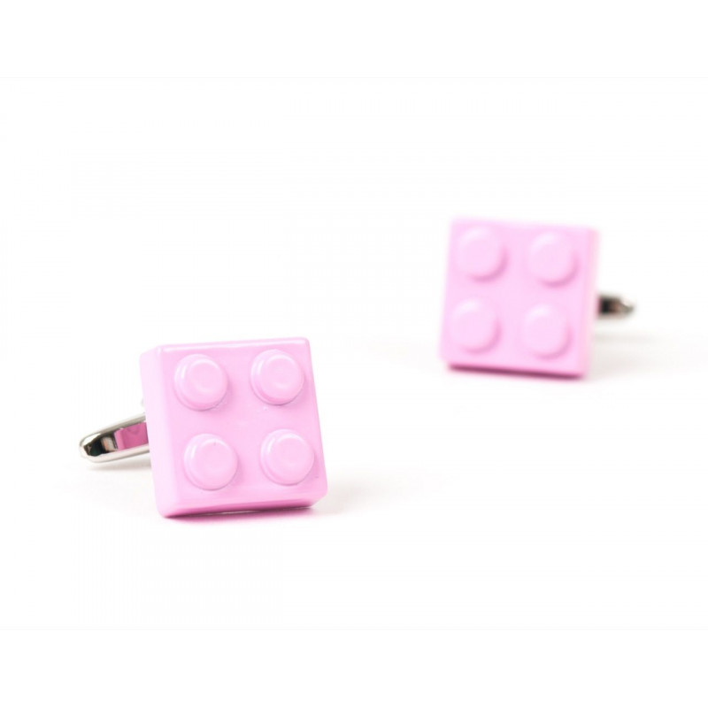 Boutons de manchette Lego rose clair