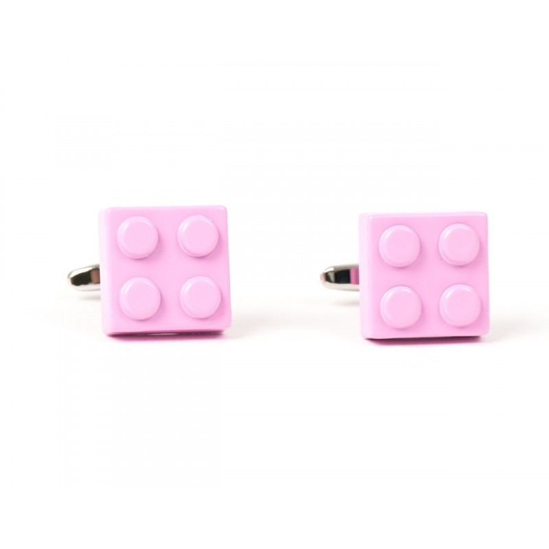 Boutons de manchette Lego rose clair