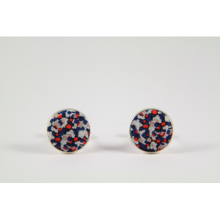 Liberty Fabric Cufflinks (Blue & Red)