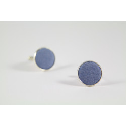Blue Chambray Fabric Cufflinks