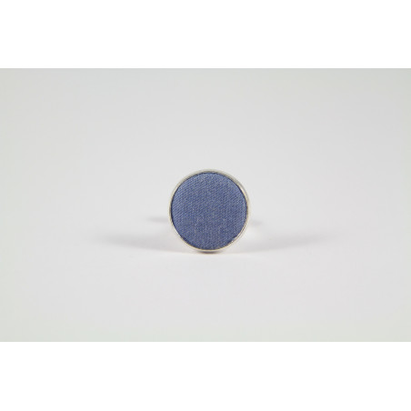 Blue Chambray Fabric Cufflinks