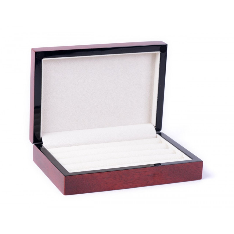 Coffret à boutons de manchette acajou