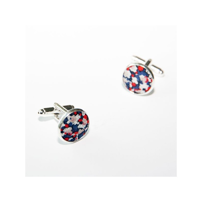 Boutons de manchette Tissu pepper marine