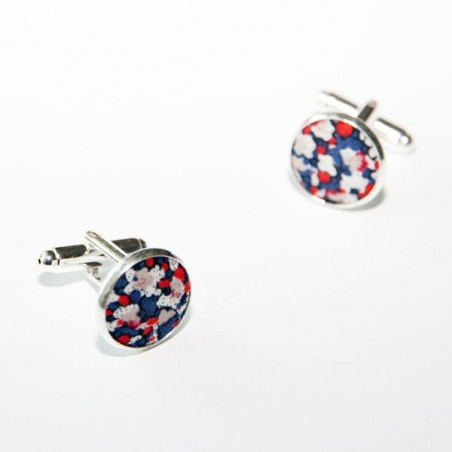 Navy Pepper Liberty Fabric Cufflinks