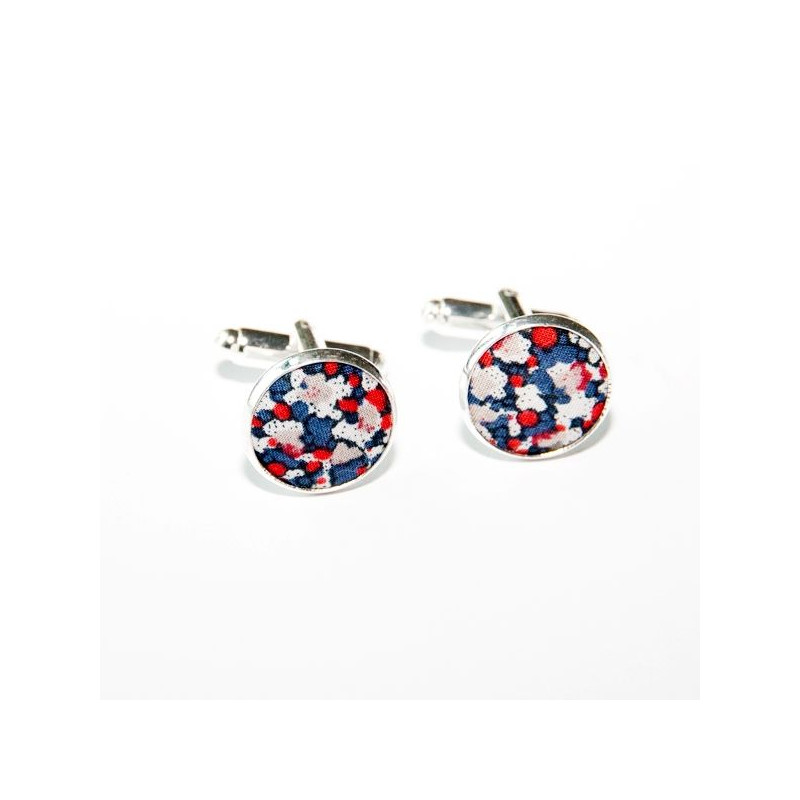 Boutons de manchette Tissu pepper marine
