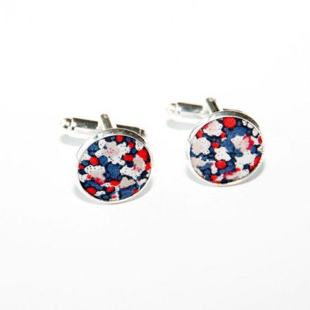 Navy Pepper Liberty Fabric Cufflinks