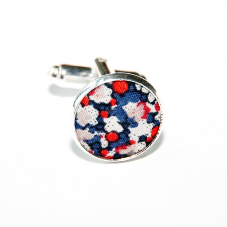 Navy Pepper Liberty Fabric Cufflinks