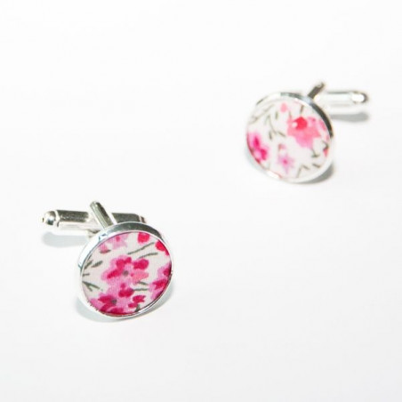 Phoebe Pink Liberty Fabric Cufflinks