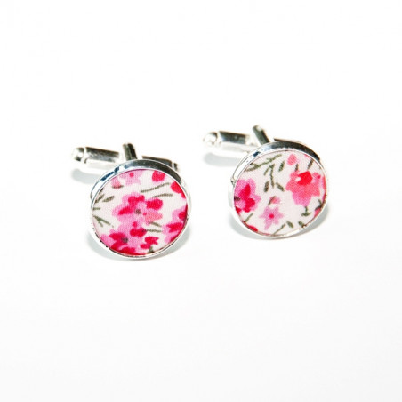 Phoebe Pink Liberty Fabric Cufflinks