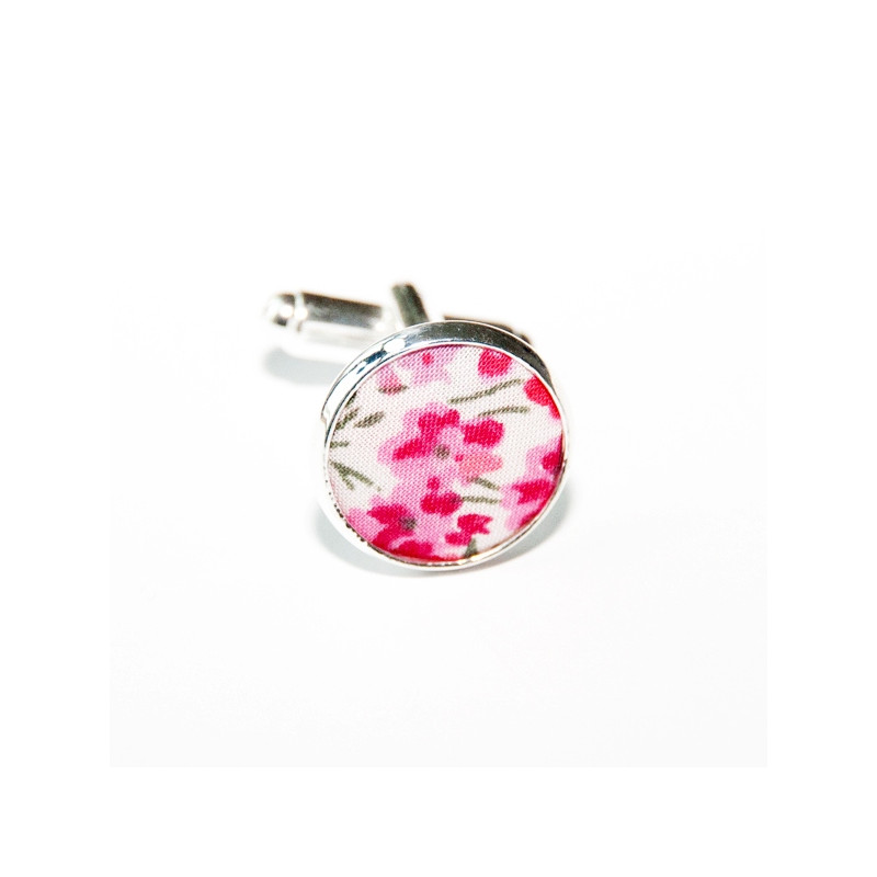 Boutons de manchette Tissu Phoebe rose