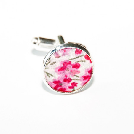 Phoebe Pink Liberty Fabric Cufflinks