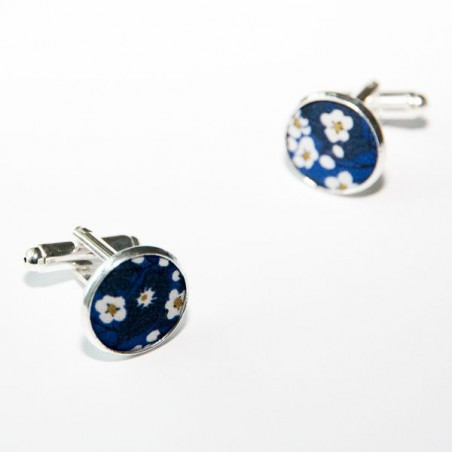 Mitsi Valeria Blue Liberty Fabric Cufflinks