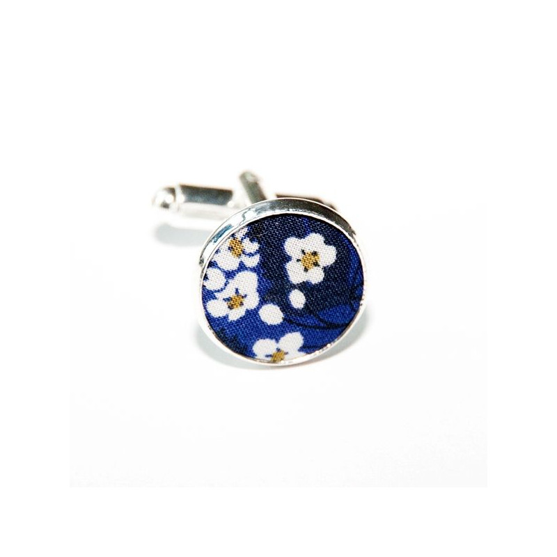 Boutons de manchette Tissu Mitsi Valeria bleu