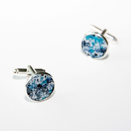 Melly Blue Liberty Fabric Cufflinks