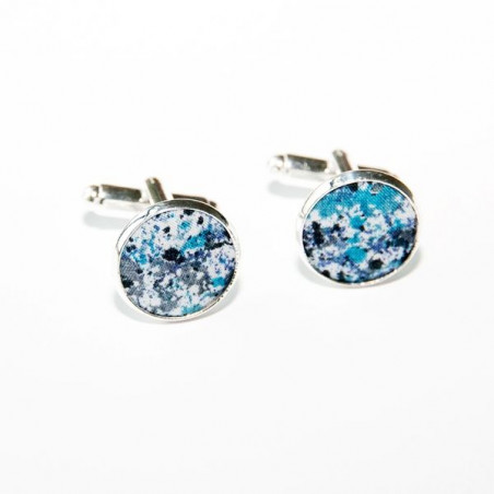 Melly Blue Liberty Fabric Cufflinks
