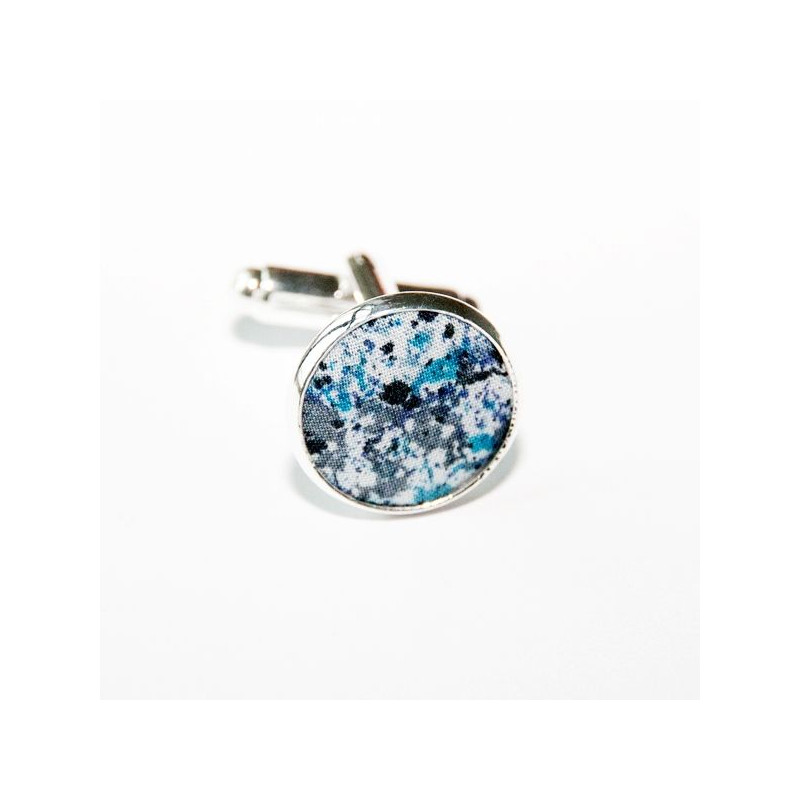 Boutons de manchette Tissu Melly Bleu