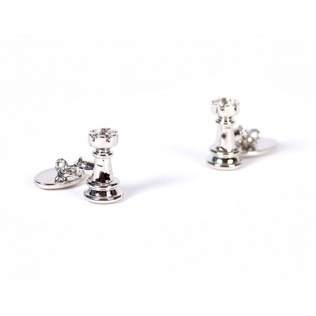 Chess Rook Cufflinks (with chain)