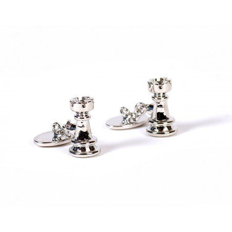 Chess Rook Cufflinks (with chain)