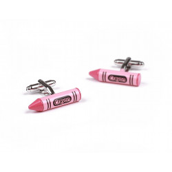 Pink Crayon Cufflinks