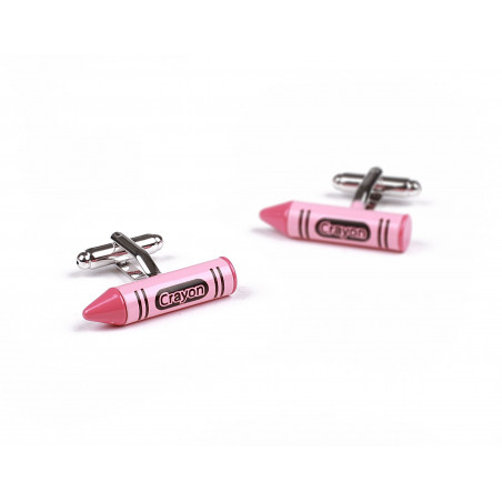 Pink Crayon Cufflinks