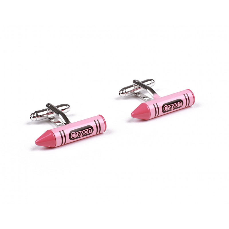 Pink Crayon Cufflinks
