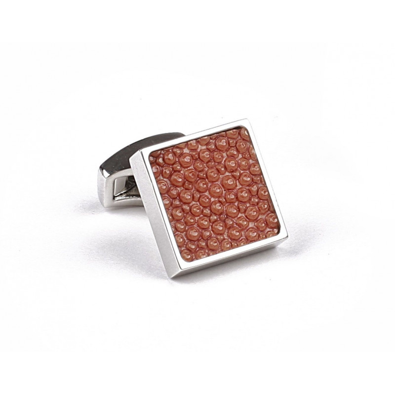 Boutons de manchette Galuchat Orange