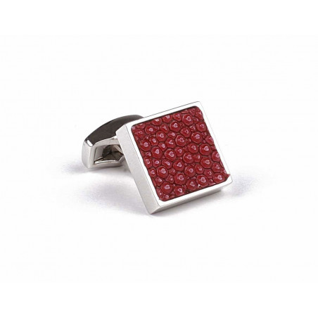 Red Shagreen Cufflinks (Galuchat)