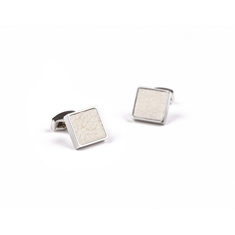 White Galuchat Cufflinks