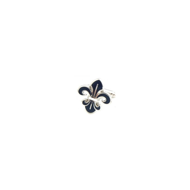 Navy Blue Fleur-de-Lis Cufflinks