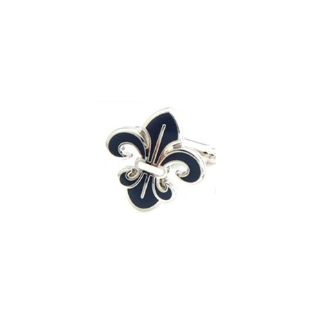 Navy Blue Fleur-de-Lis Cufflinks