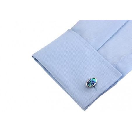 Iridescent Mother-of-Pearl Cufflinks (Oval)