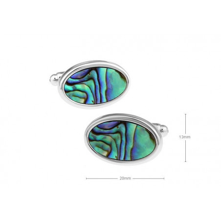 Iridescent Mother-of-Pearl Cufflinks (Oval)