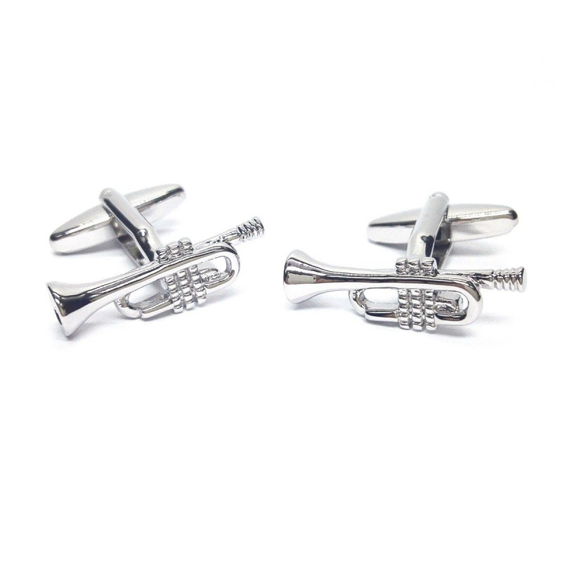 Boutons de manchette Trompette argent