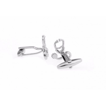 Silver Stethoscope Cufflinks