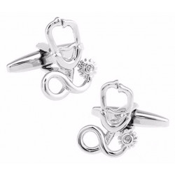 Silver Stethoscope Cufflinks