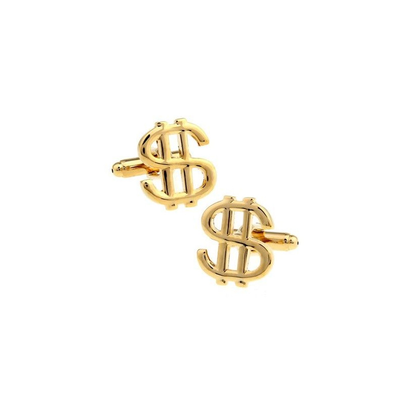 Boutons de manchette Dollar (doré)
