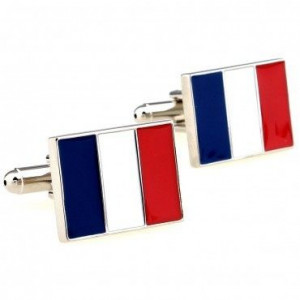 Boutons De Manchette Drapeau Tricolore France - Acier Inoxydable - Neuf Sous Étiquette