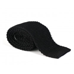 Black knitted tie