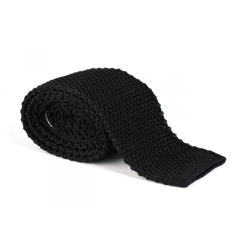 Black knitted tie