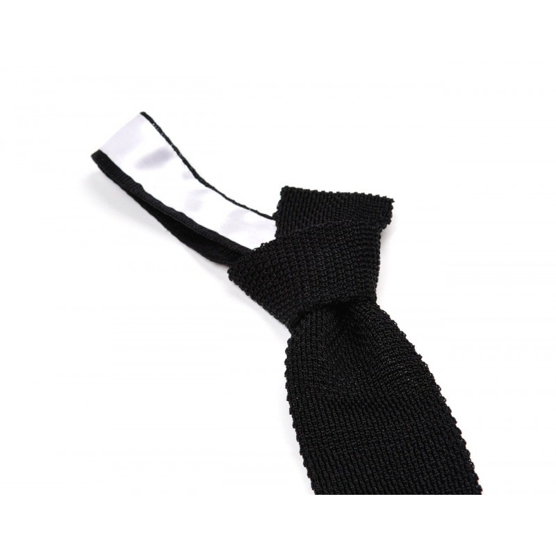 Black knitted tie