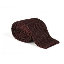 Brown knitted tie