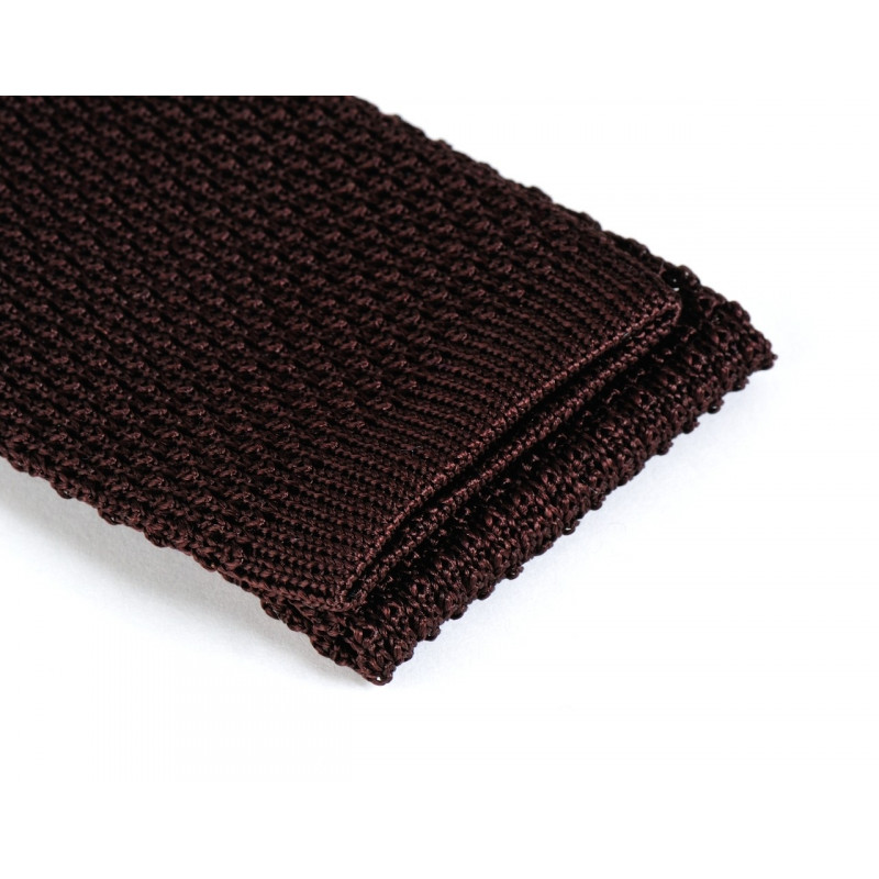 Brown knitted tie